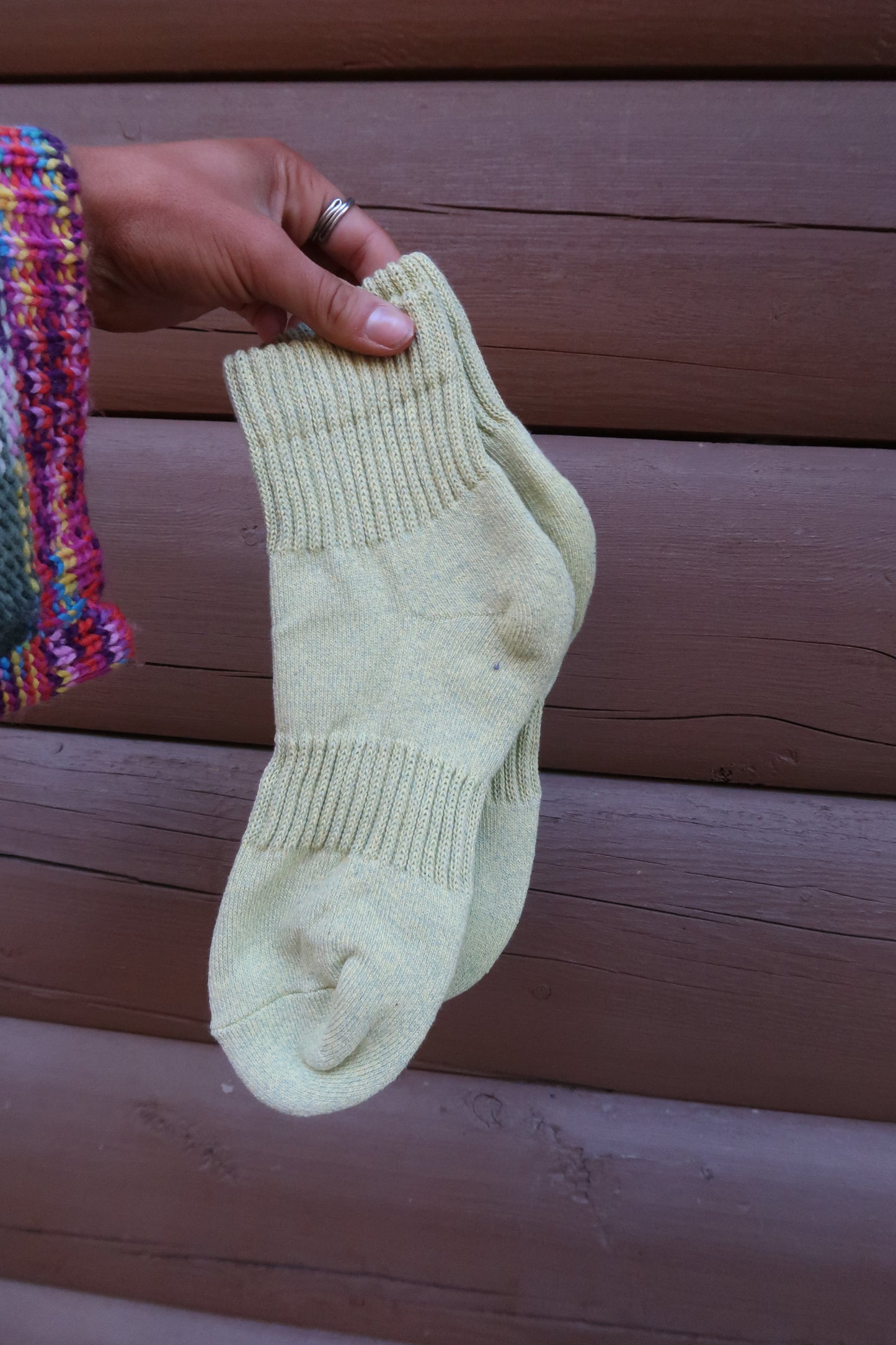 Lime Knit Sock