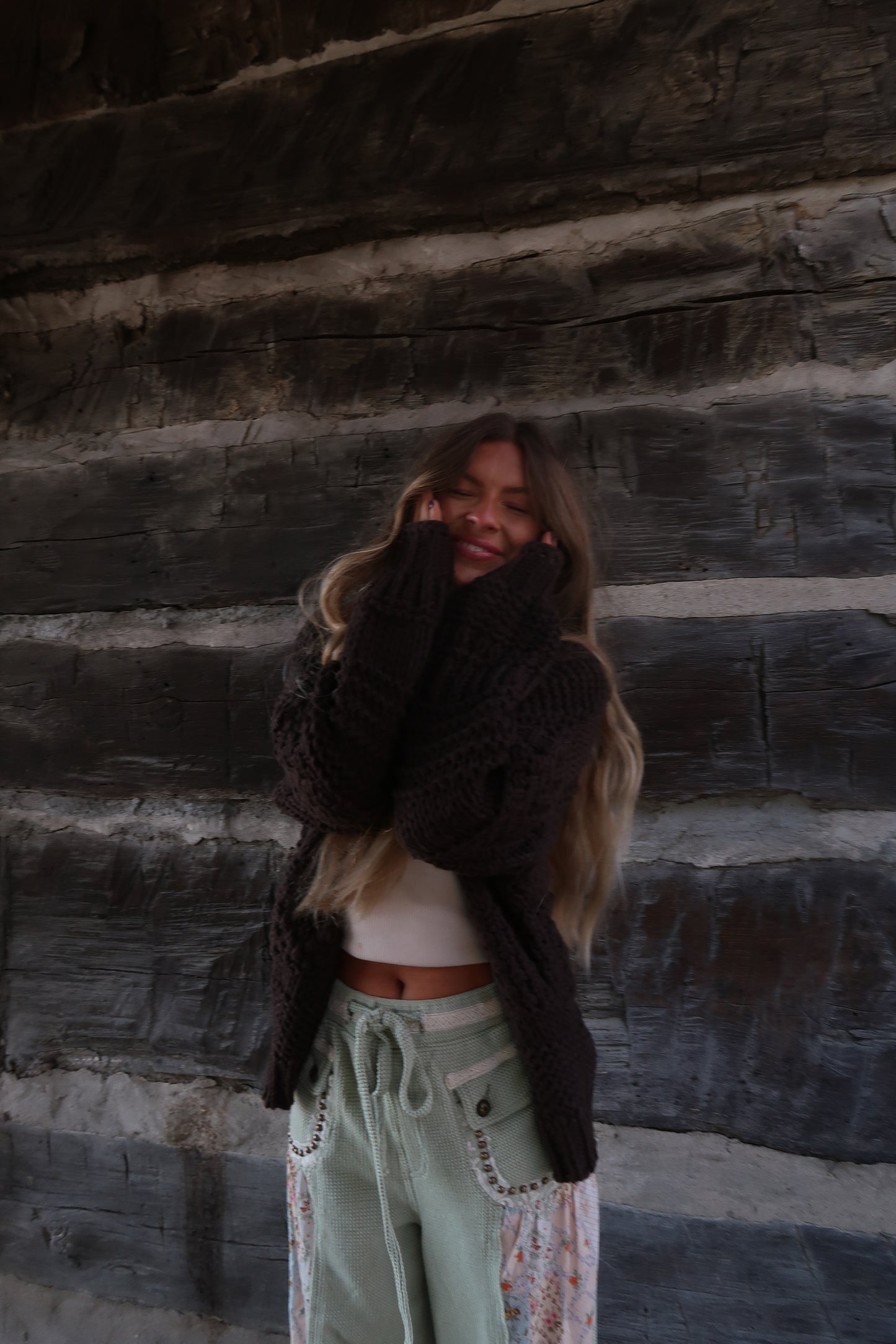 Second Plz Cable Knit Cardi