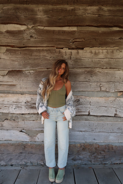 Moss Green Seamless Layering Tank
