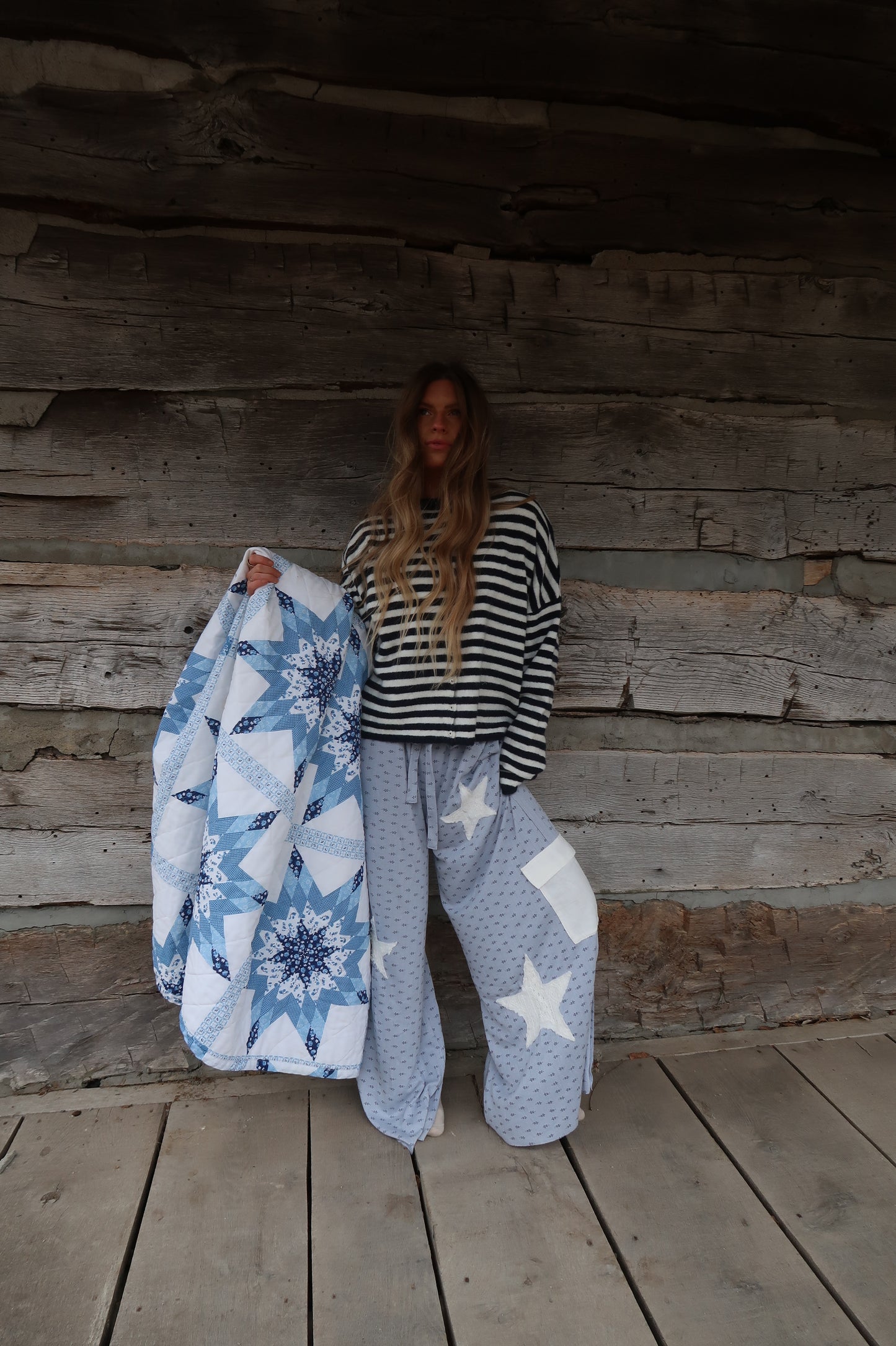 Powder Blue Ditsy Pant