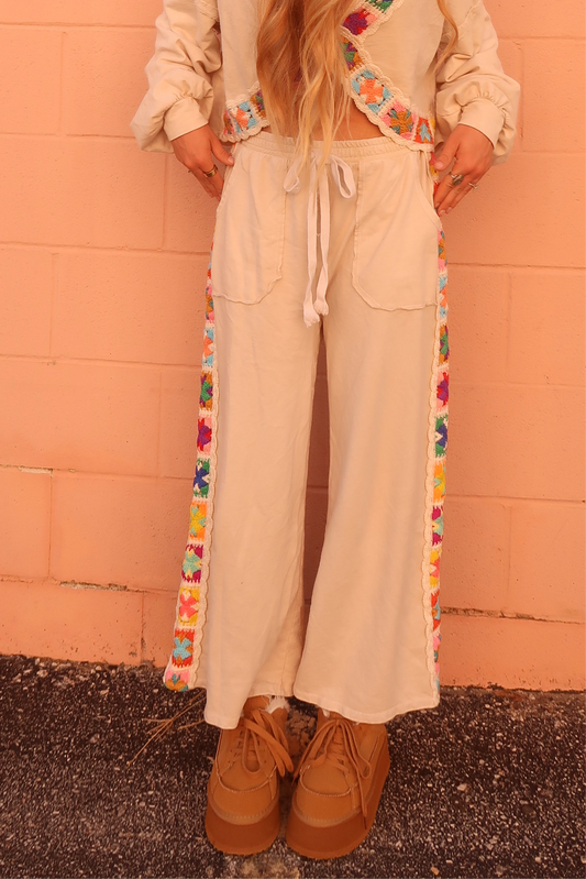 Happy Stitch Wide Leg Pants