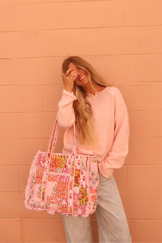 Juliet Ruffle Quilted Tote Bag