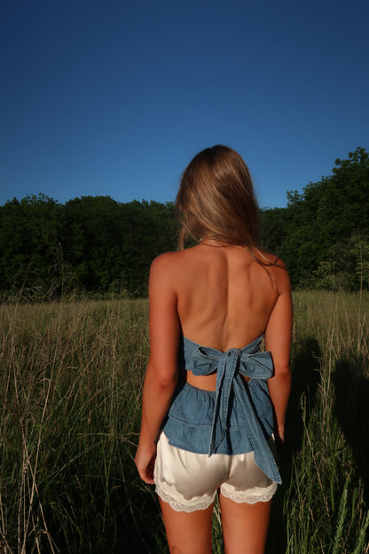 Bluebell Denim Tie-Back Top