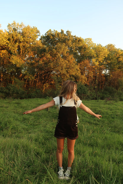Espresso Corduroy Shortalls
