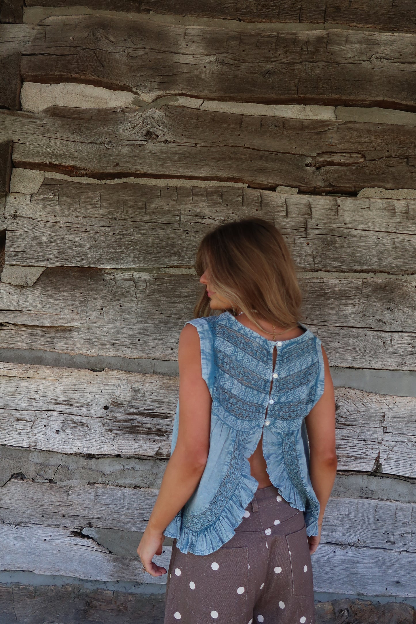 Blue Fresh Linens Top