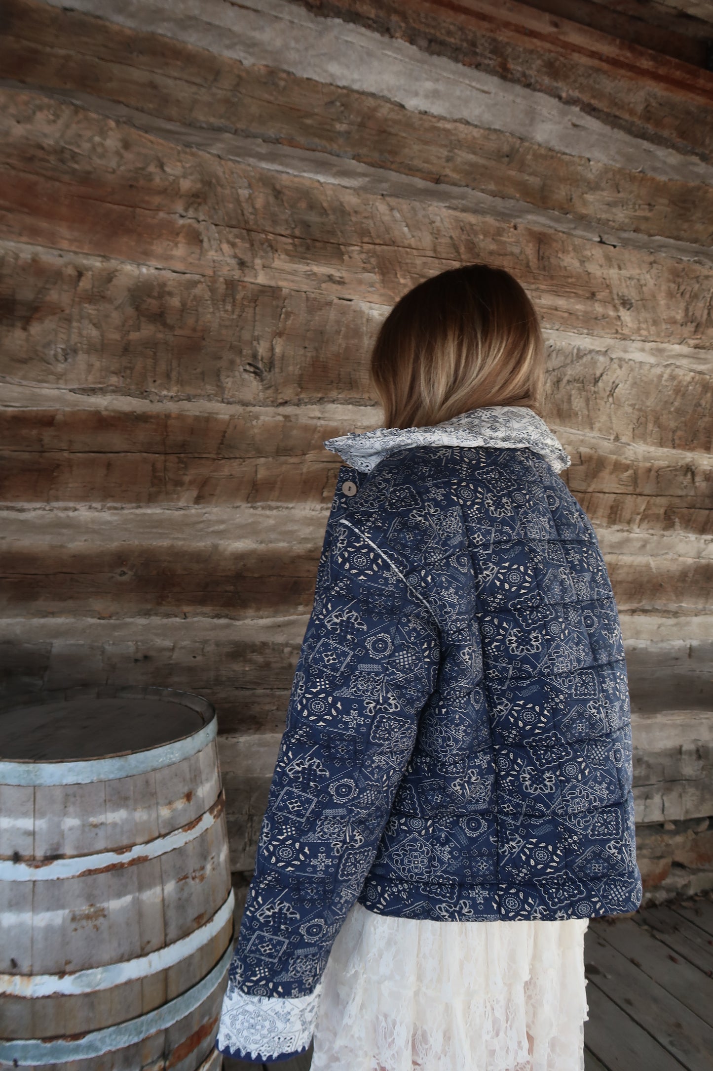 Stella Navy Bandana Quilted Jacket
