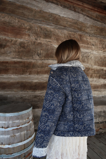Stella Navy Bandana Quilted Jacket