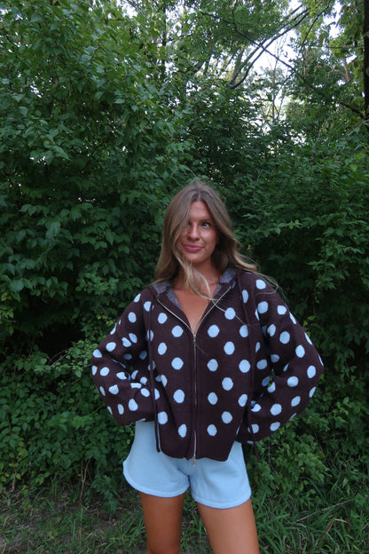 Coco Sky Dottie Knit Zip Up