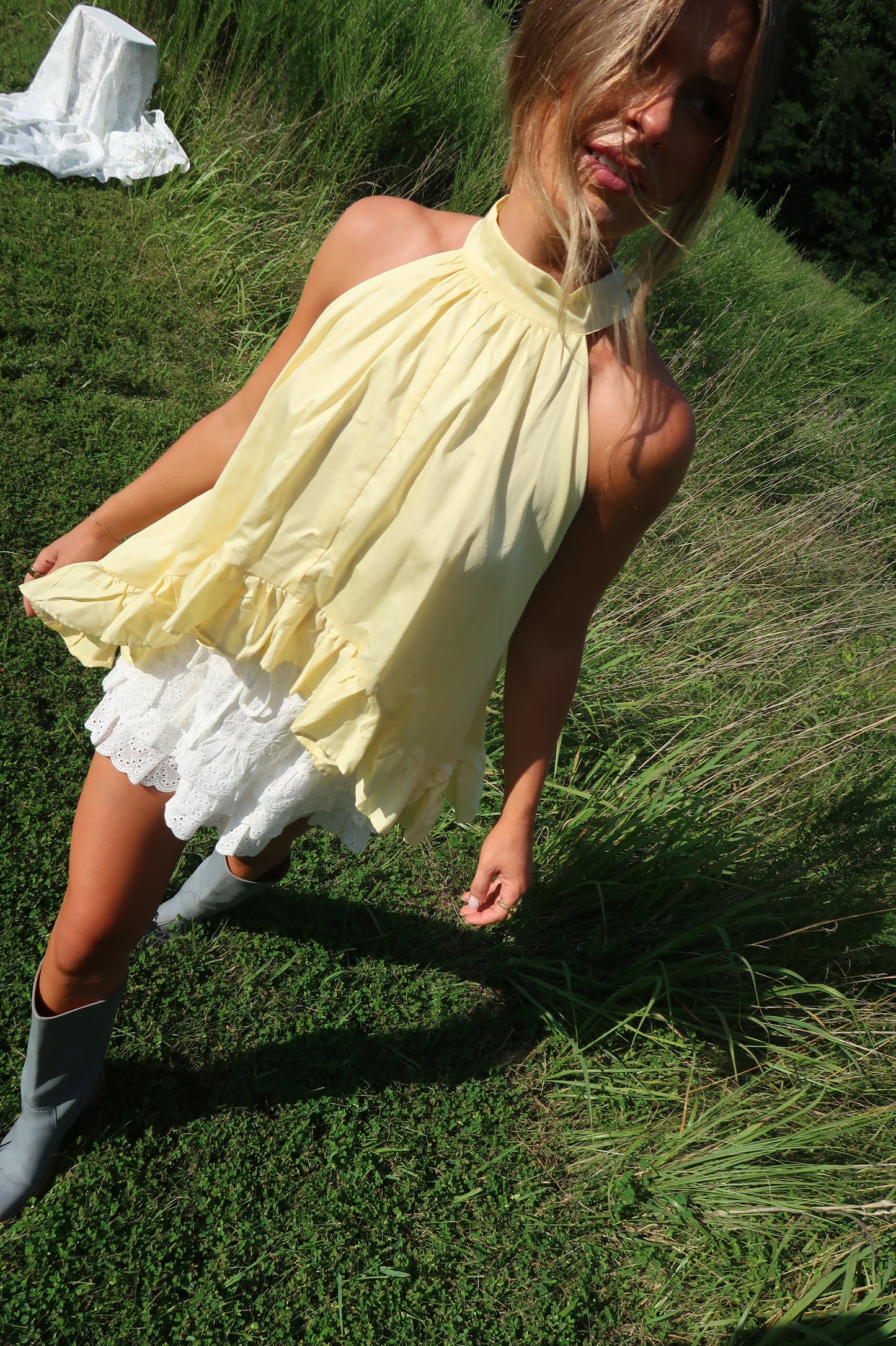 Sunnie Ruffle Halter Top