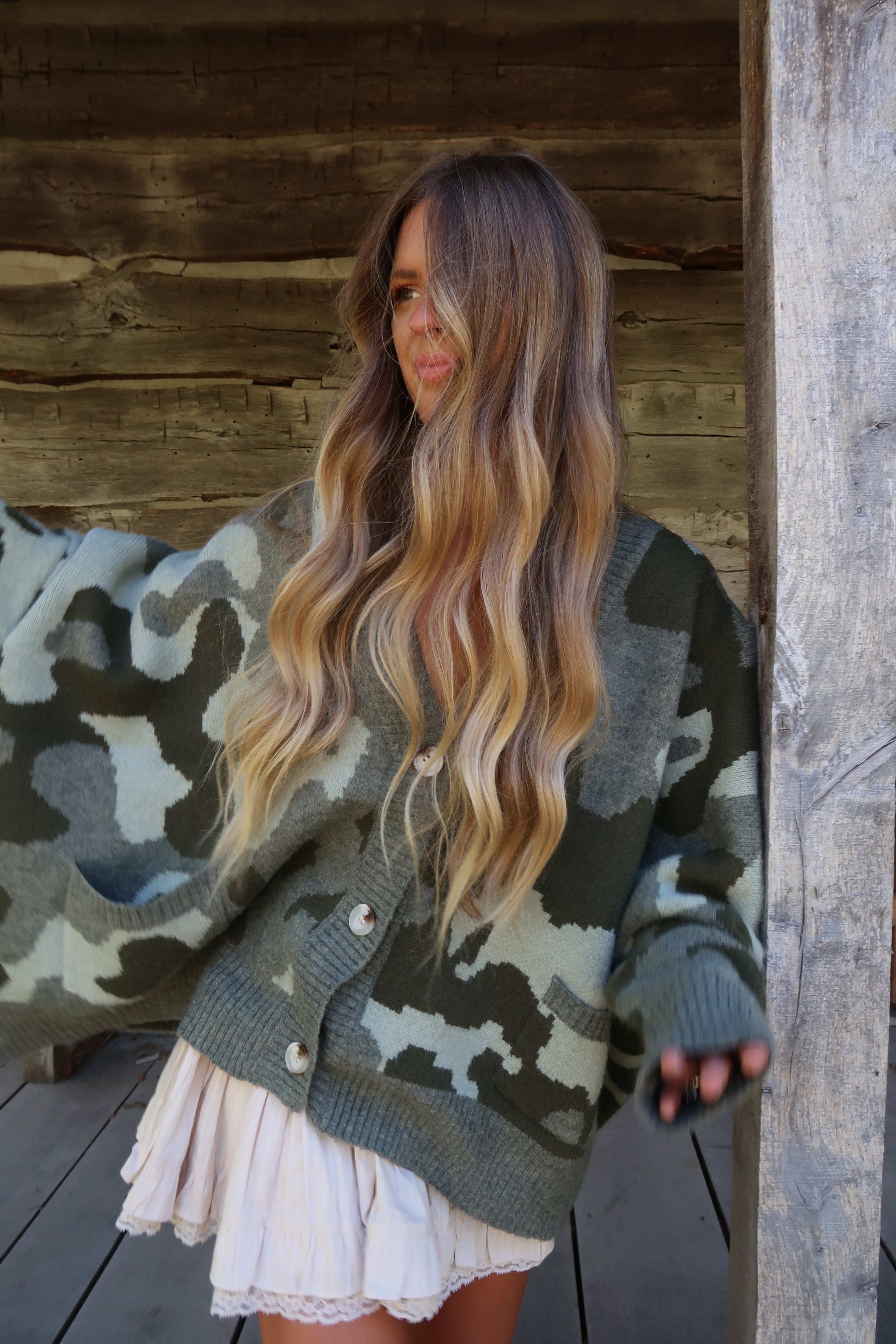 Camo Oversized Cardi – Maddy Jae