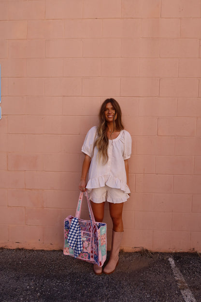 Honey Gingham Ruffle Top