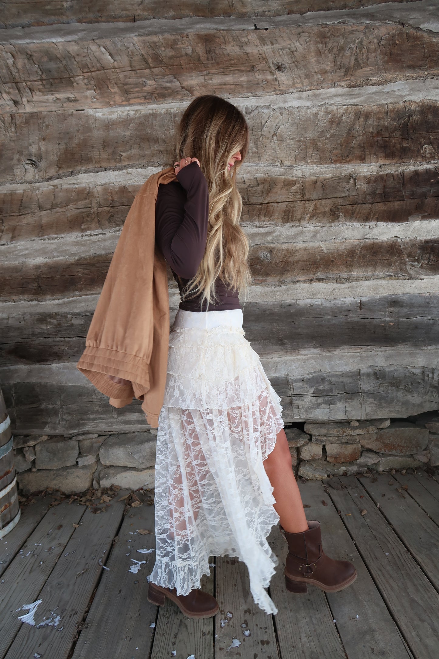 Camel Suede oversized Jacket