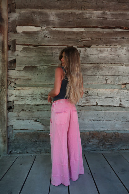 Bubblegum Wide Leg Cargo Pant