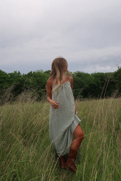 Clover Gingham Maxi Dress