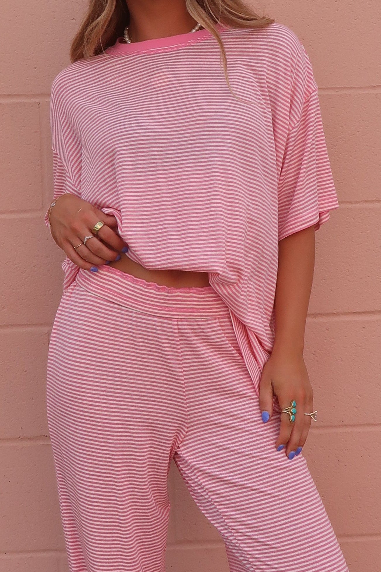 Pink Horizon Stripe Tee
