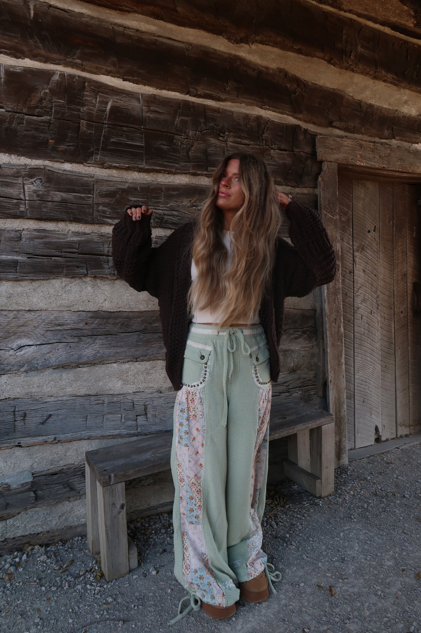 Pistachio Knit Patch Pants
