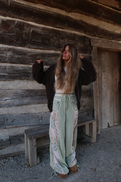 Pistachio Knit Patch Pants