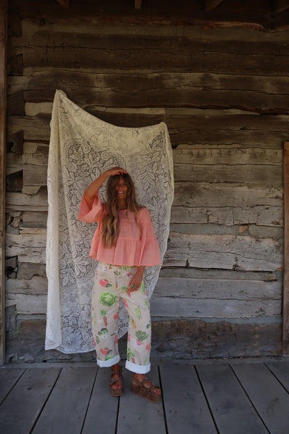 Melon Tiered Blouse
