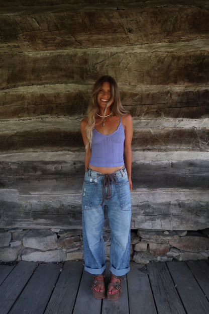 Periwinkle Seamless Layering Tank