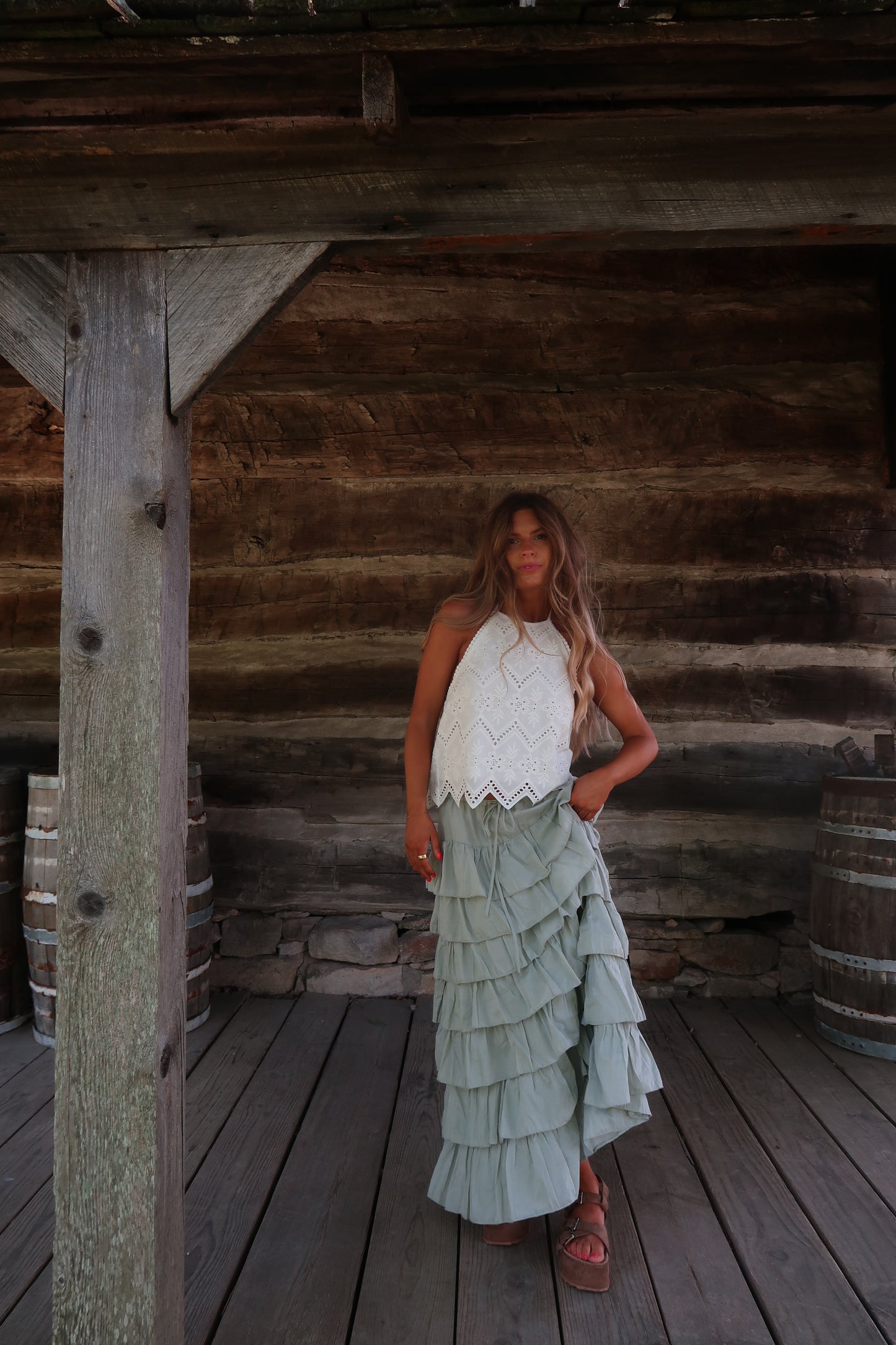 Frolic Sage Maxi Skirt