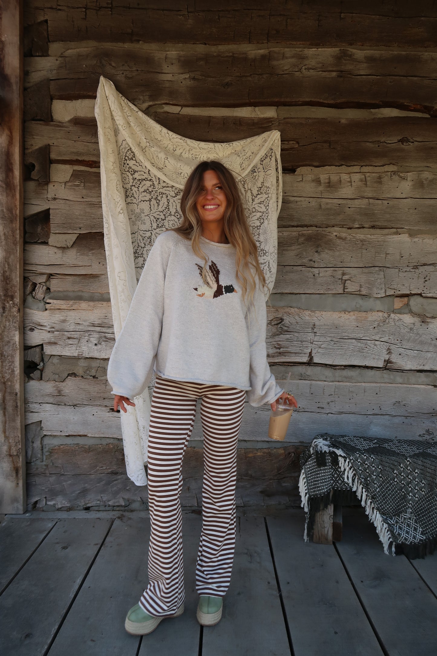 Chocolate Milk Stripe Flare Pant