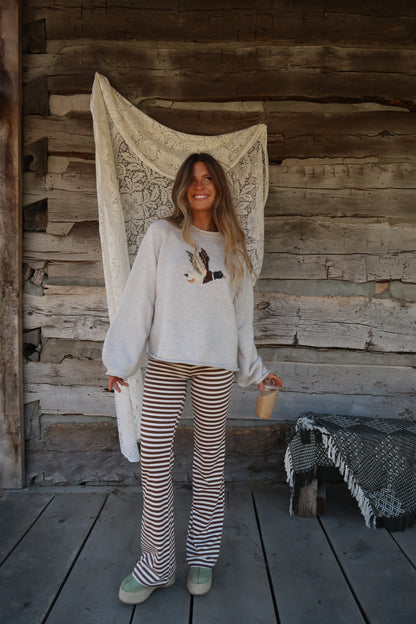 Chocolate Milk Stripe Flare Pant