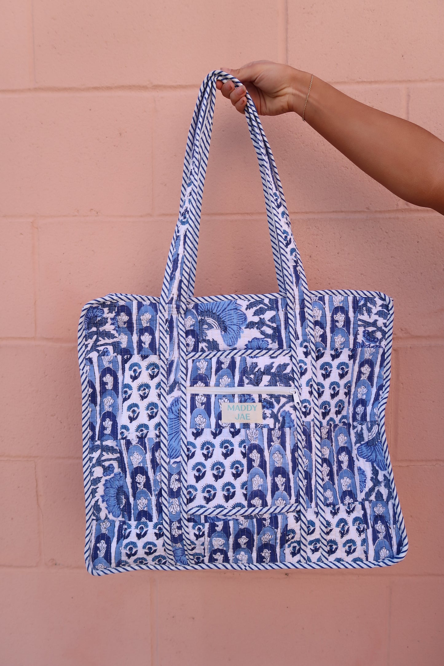Blu Quilted Dote Bag
