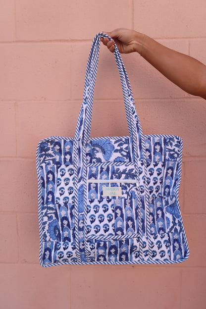 Blu Quilted Dote Bag