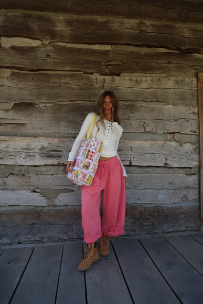 Daisy Quilted Market Tote