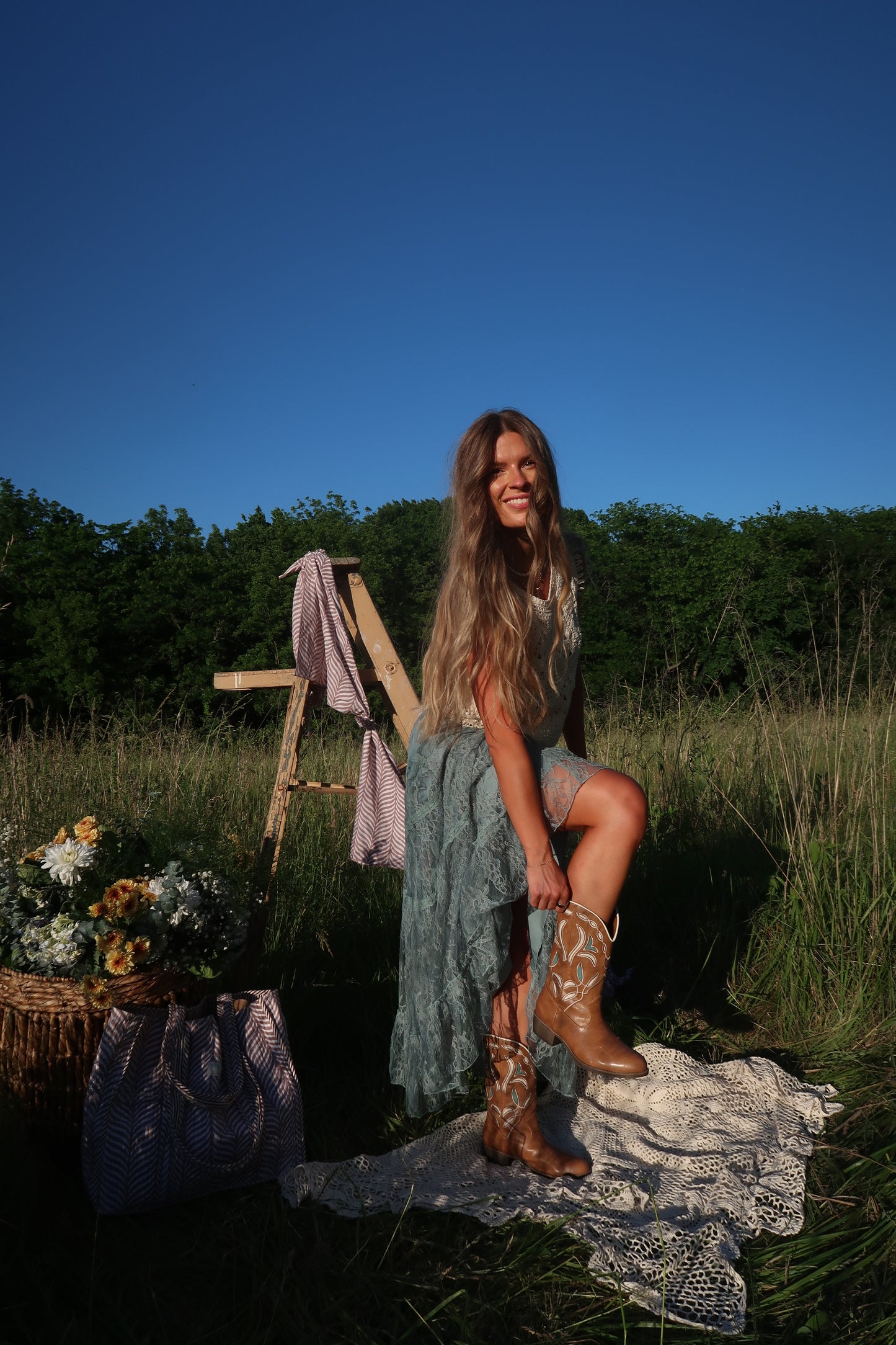Jade Lace Maxi Skirt