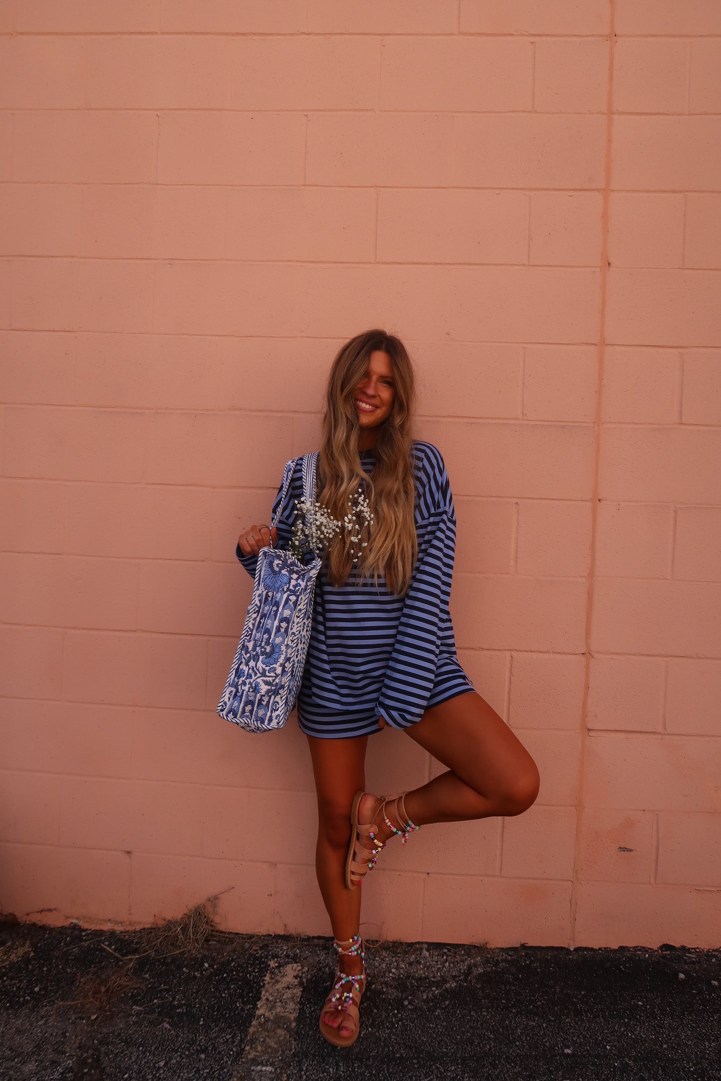 Blu Quilted Dote Bag