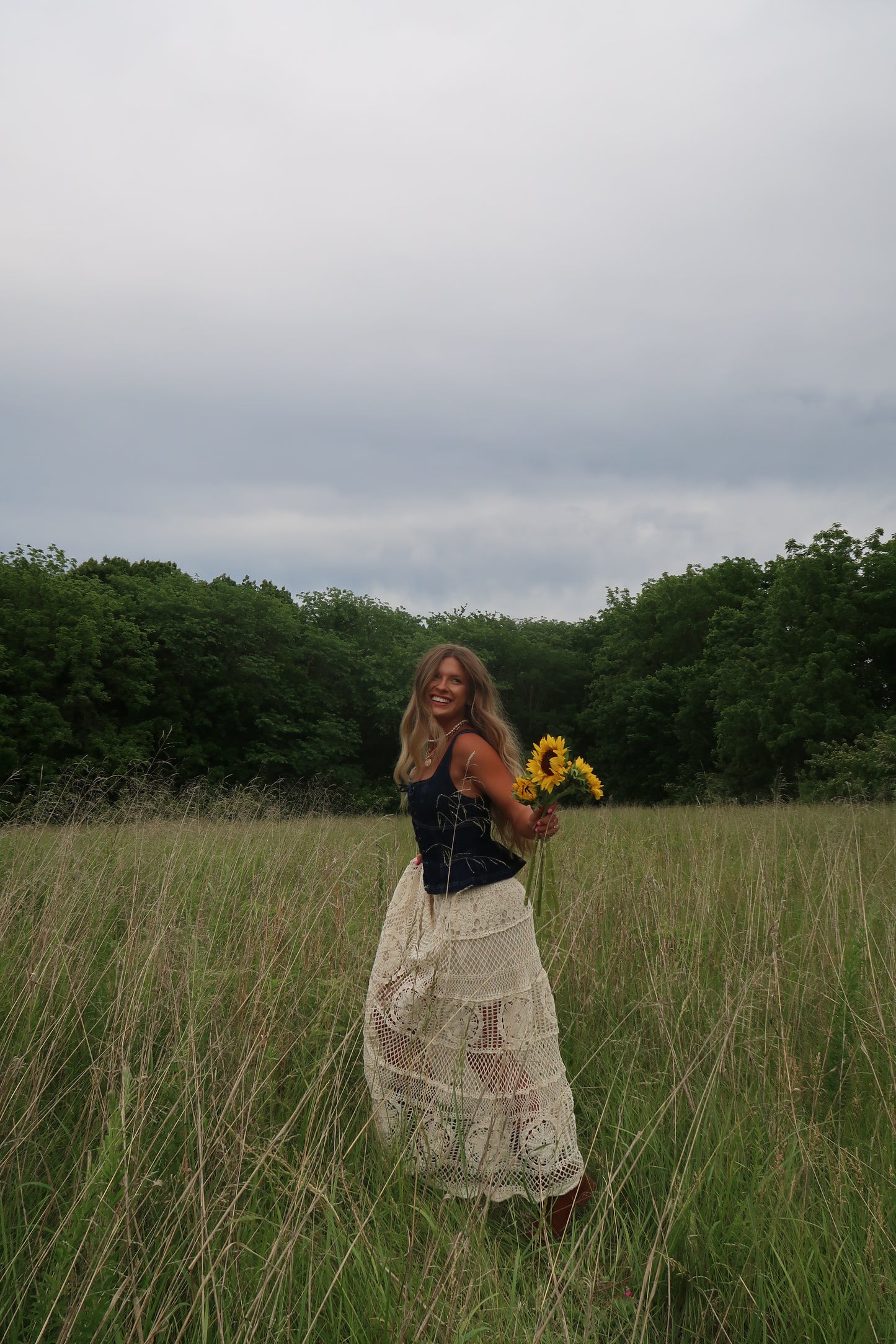 Wheat-field Crochet Maxi Skirt