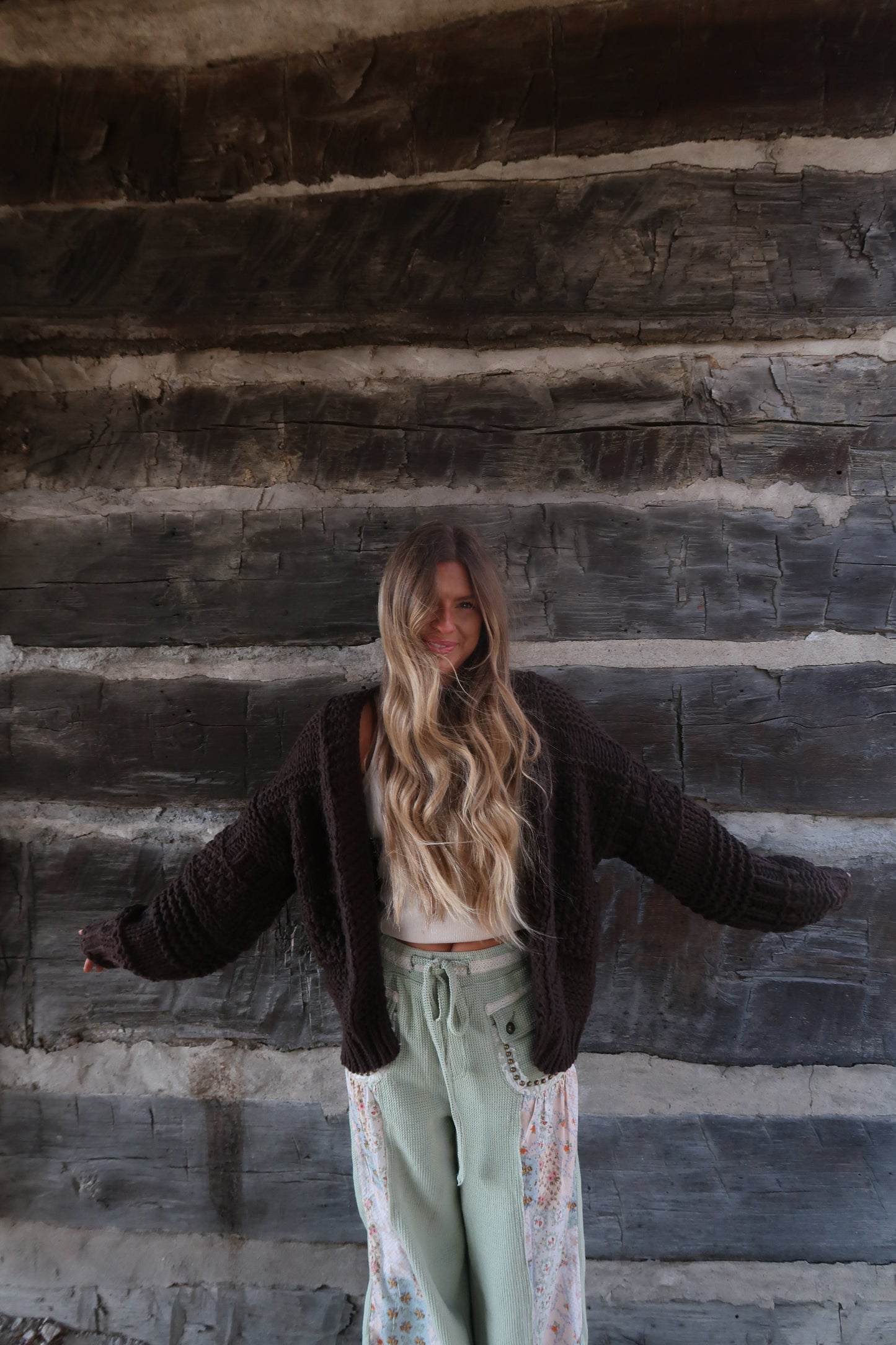 Second Plz Cable Knit Cardi