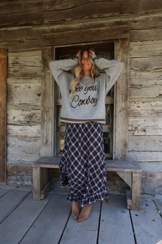 Grateful Plaid Maxi Skirt