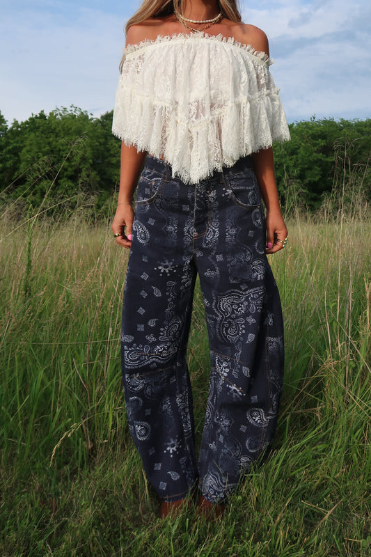 Midnight Ranger Bandana Barrel Jeans