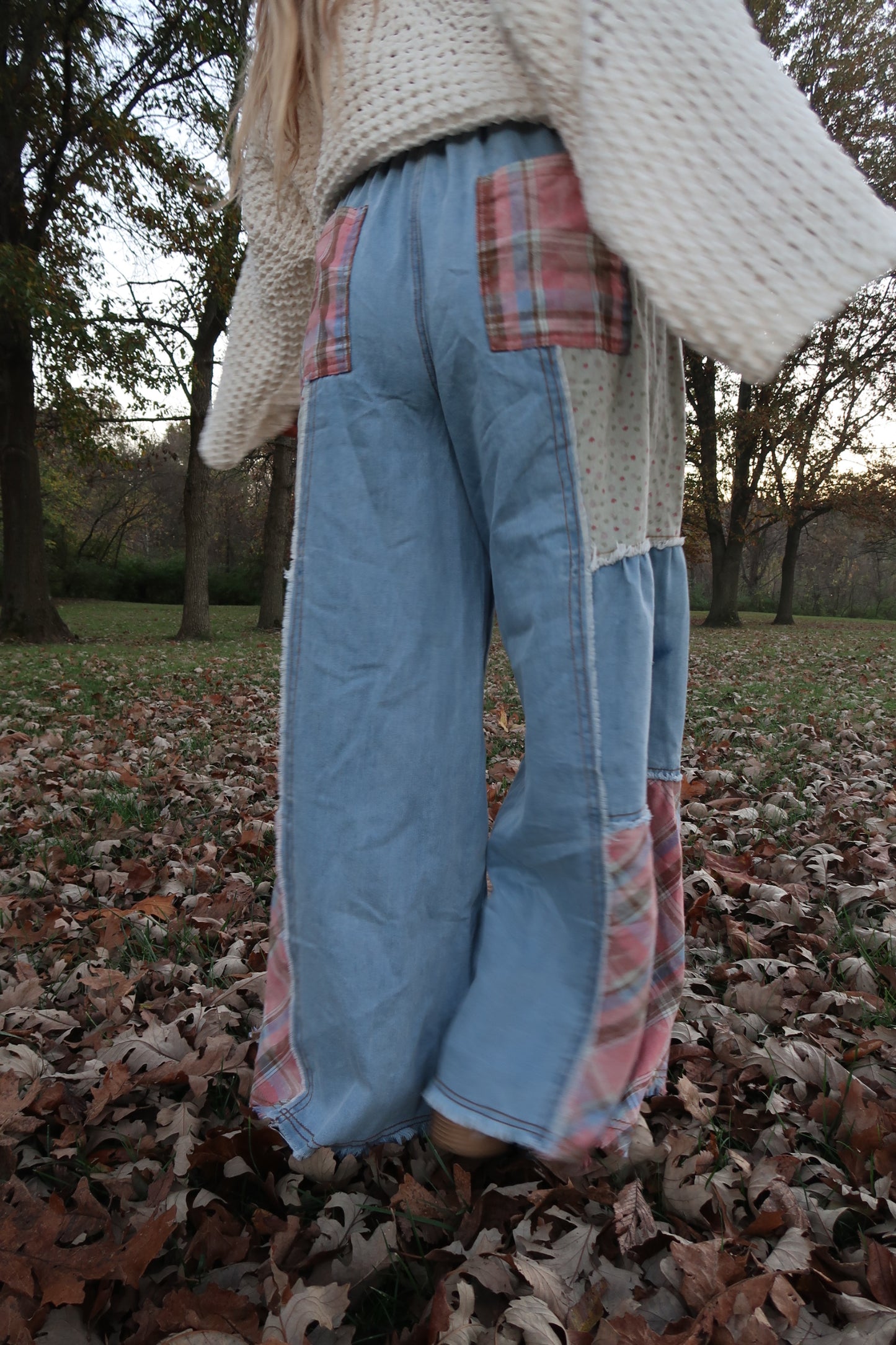 Pecan Plaid Wide Leg Pants