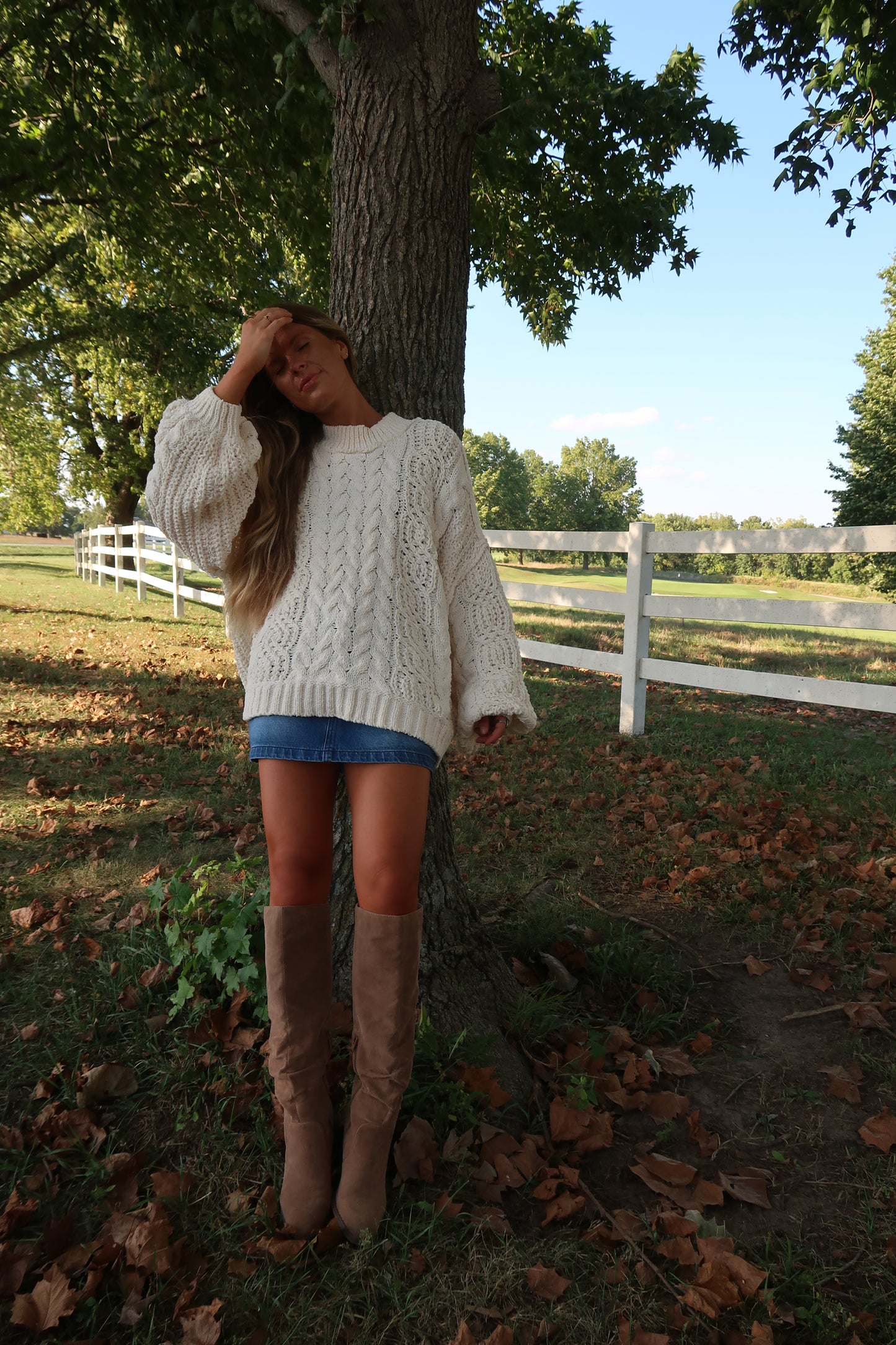 Rudy Cream Cable Knit Sweater