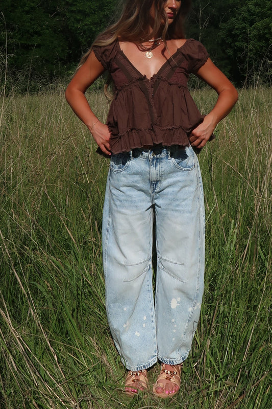 Brown Breezy Boho Top