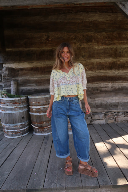 Rudy Mid Rise Barrel Jeans
