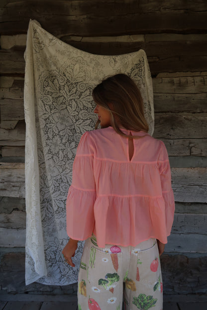 Melon Tiered Blouse