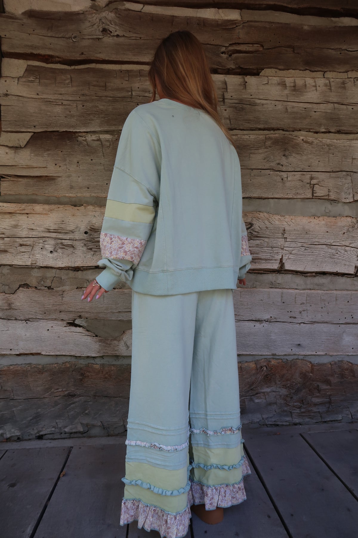 Sage 87 Ruffle Crewneck