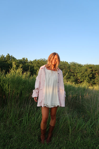 Blooming Gingham Barn Jacket