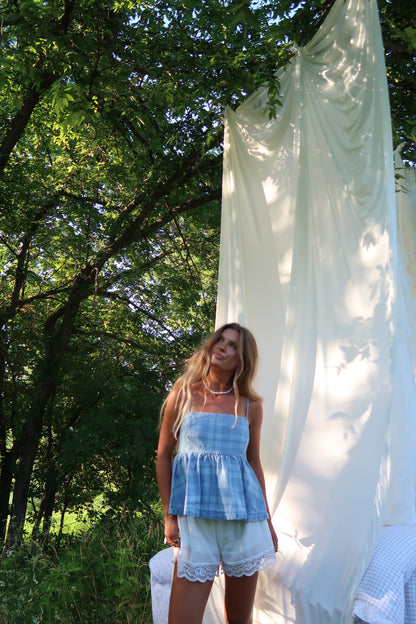 Denim Days Plaid Babydoll Cami