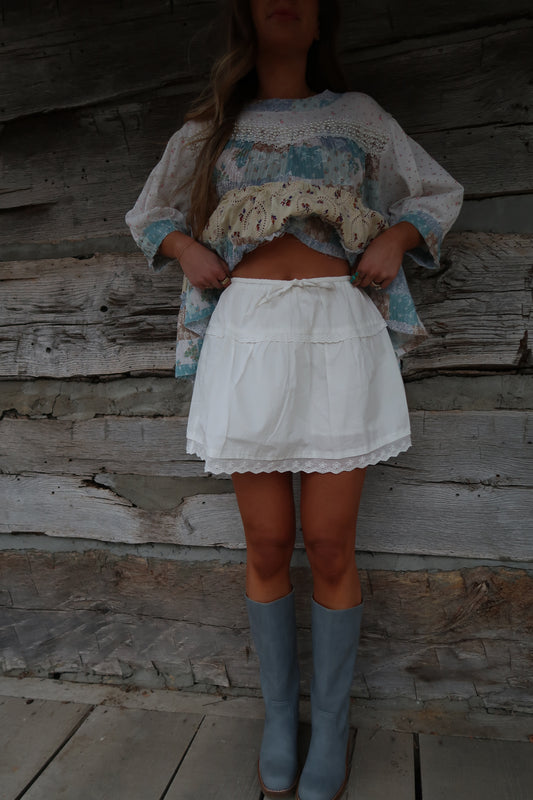 Sweet Cream Eyelet Skirt