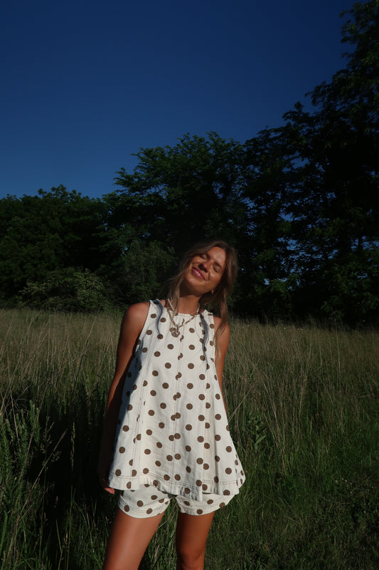 Cream Dot Breeze Tank