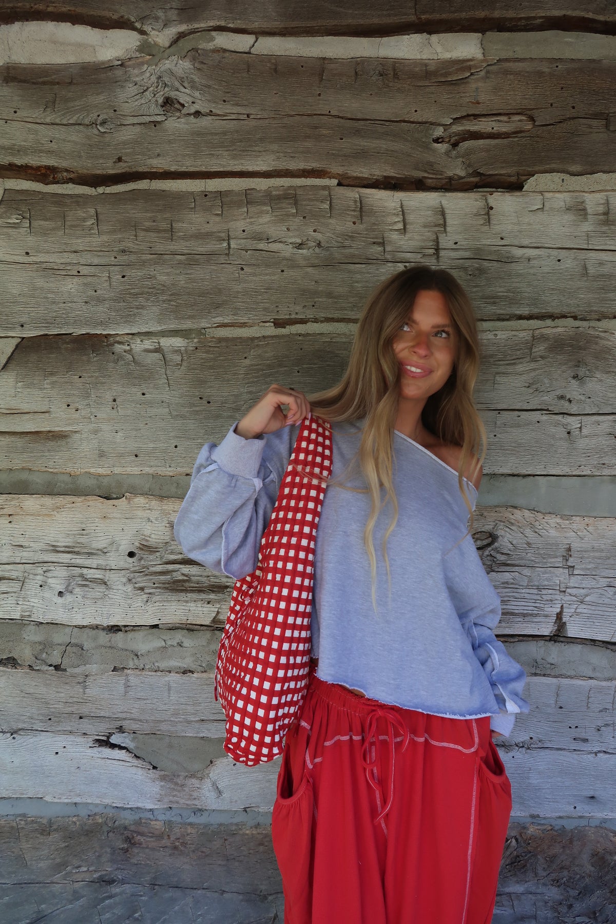 Cherry Quilted Oversized Purse