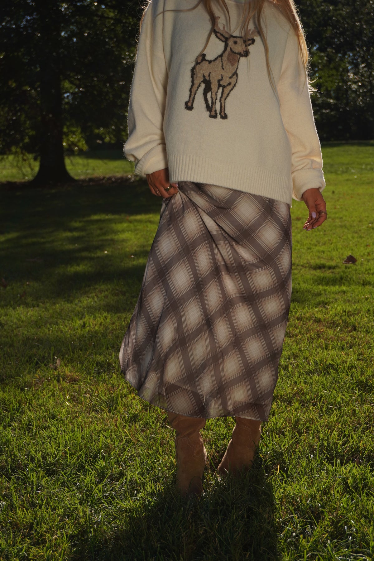Gladys Plaid Maxi Skirt
