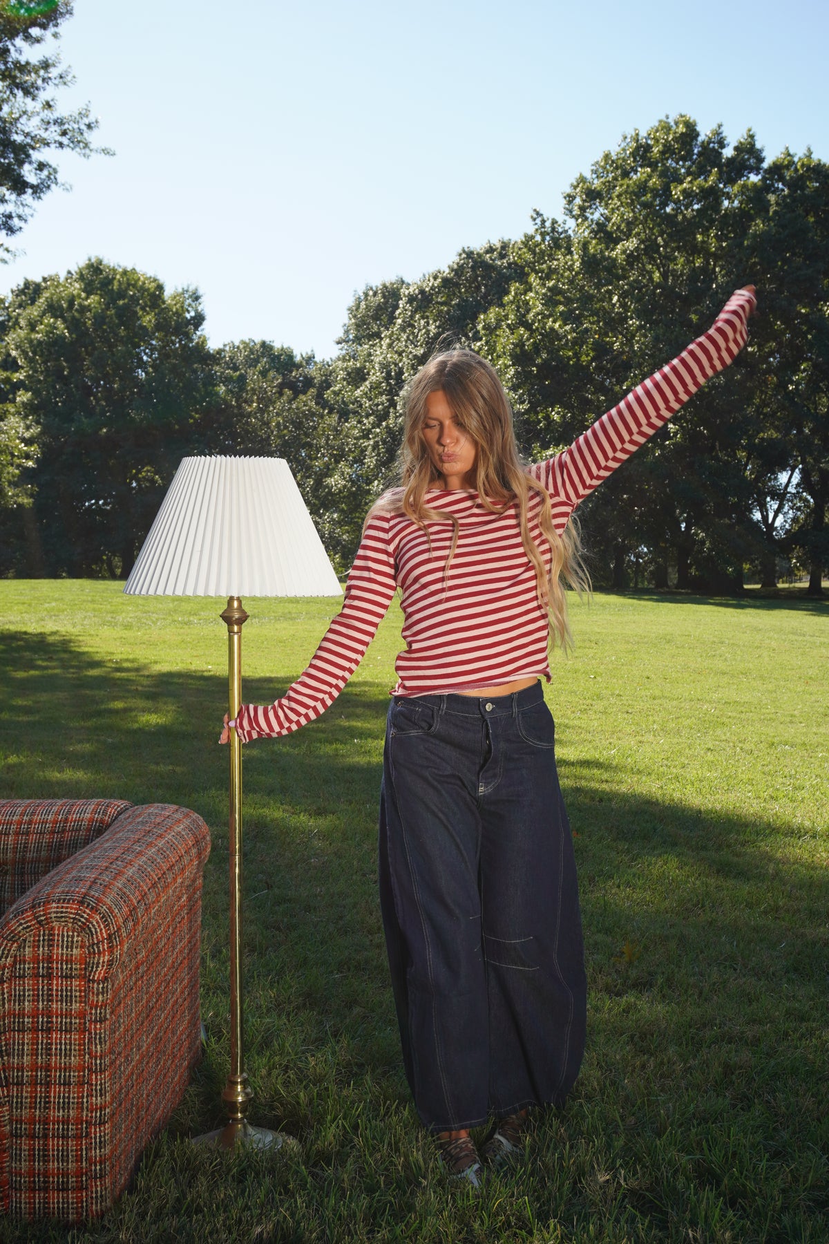Wineberry Stripe Long Slv