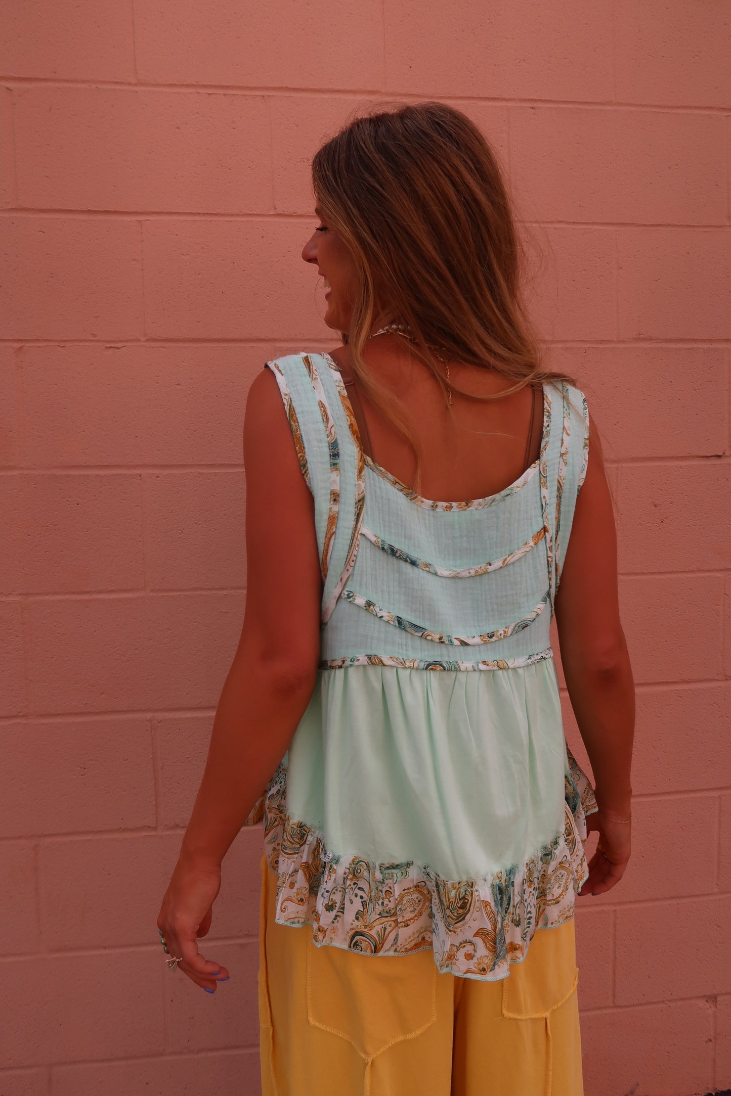 Cameillia Teal Babydoll Tank