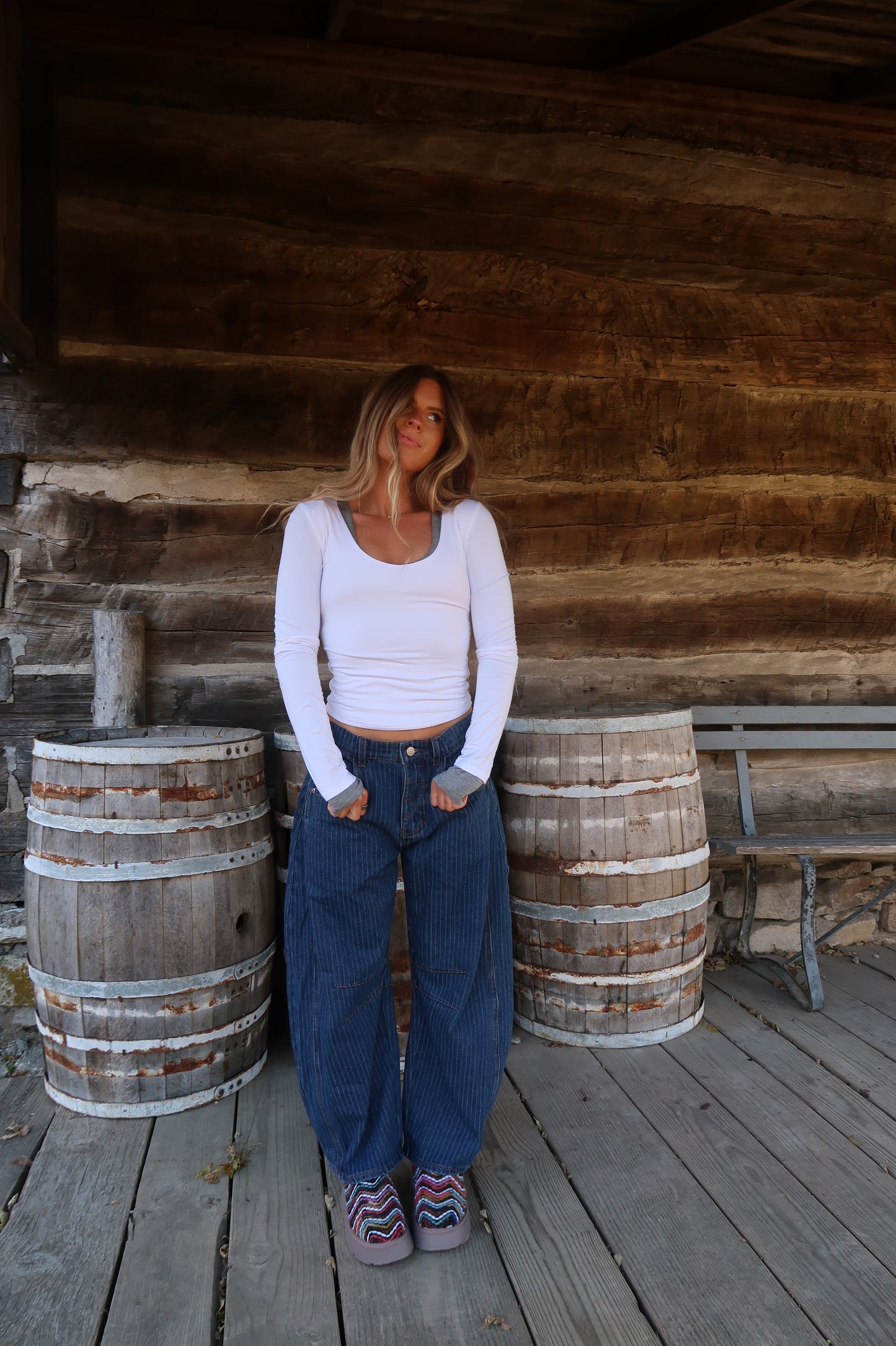 White Back To Basics Long Sleeve